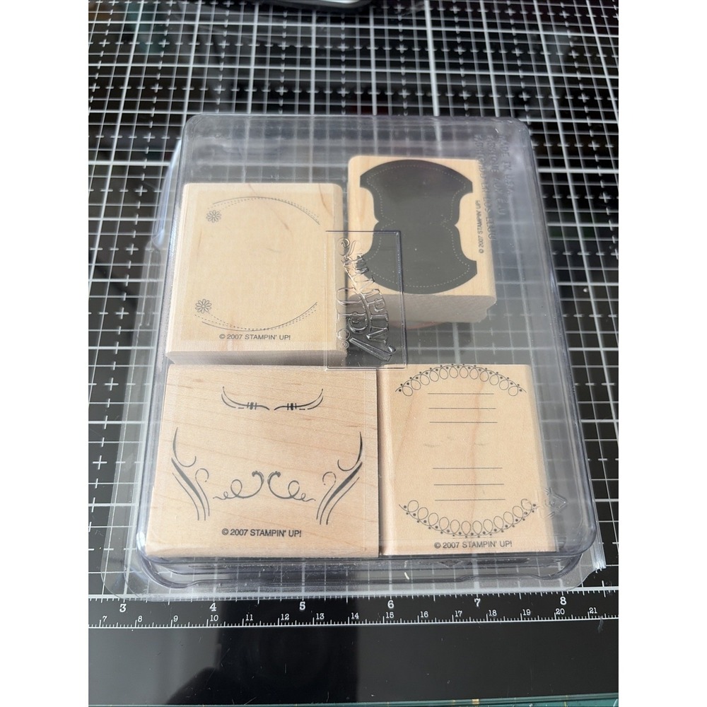 Stampin Up Totally Tabs Stamp Set 113520 Wood 2007 Set of 4 Stamps Whale Tail